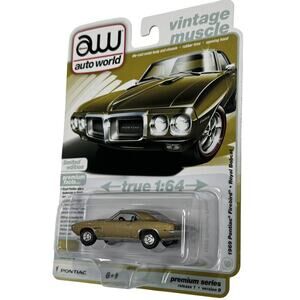 Auto World Vintage Muscle 1969 Pontiac Firebird Royal Bobcat Antique Gold 1:64